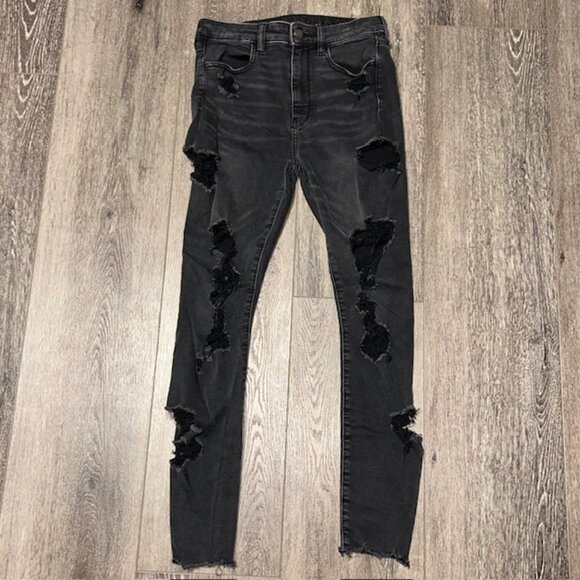 American Eagle Next Level Stretch Distressed Skinny Jeans Womens Size 6 Regular - Picture 1 of 6